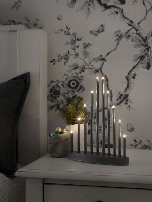 Ljusstake 10 LED Antracit Batteridriven Konstsmide